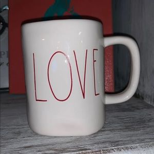 Rae Dunn love mug red inside